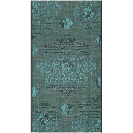 Safavieh 2 x 3 ft. 6 in. Contemporary Palazzo Black and Turquoise Accent Rug PAL129-56C4-2